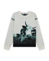 Ps By Paul Smith Cow Jacquard Panelled Sweater In Gray
