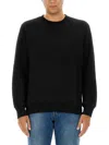 Ps By Paul Smith Black Cotton Sweatshirt With Embossed Design In Black