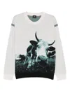 Ps By Paul Smith Cow Jacquard Panelled Sweater In Animal Print
