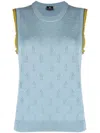 Ps By Paul Smith Crew-neck Sleeveless Knitted Top In Blue