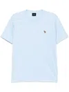 Ps By Paul Smith Pale Blue Organic Cotton Zebra Logo T-shirt In Blue