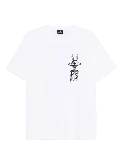 Ps By Paul Smith Crew Neck T-shirt With Print Ps Paul Smith In White
