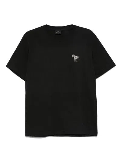 PS BY PAUL SMITH CREW NECK T-SHIRT WITH ZEBRA EMBROIDERY