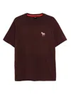 Ps By Paul Smith Crew Neck T-shirt With Zebra Embroidery Ps Paul Smith In Burgundy