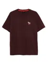 Ps By Paul Smith Crew Neck T-shirt With Zebra Embroidery Ps Paul Smith In Burgundy