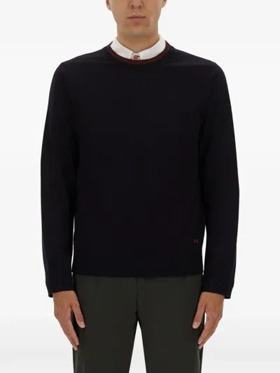 Ps By Paul Smith Crew-neck Wool Sweater In 블루