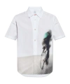 Ps By Paul Smith White 'cyclist Silhouette' Print Shirt In White