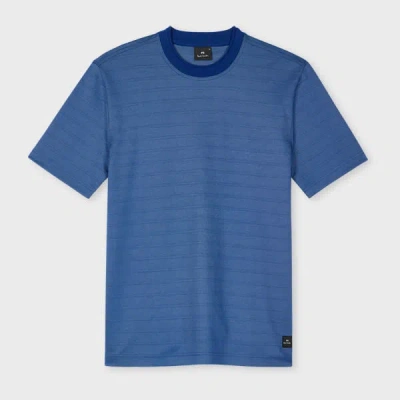 Ps By Paul Smith Dark Blue Cotton-blend Stripe T-shirt