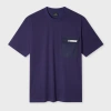 Ps By Paul Smith Dark Blue Cotton-blend Tilt Logo T-shirt In Blue