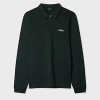 Ps By Paul Smith Dark Green Cotton Logo Long-sleeve Rugby Shirt In Green