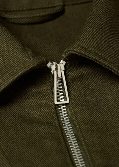 Ps By Paul Smith Dark Green Cotton-twill Zip Jacket