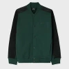 Ps By Paul Smith Dark Green Mix-up Jersey Bomber Jacket In Green
