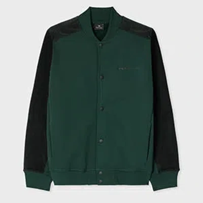 Ps By Paul Smith Dark Green Mix-up Jersey Bomber Jacket