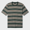 Ps By Paul Smith Dark Green Stripe Cotton T-shirt In Multi
