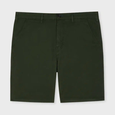 Ps By Paul Smith Dark Khaki Organic Cotton-stretch Shorts Green