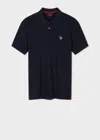 Ps By Paul Smith Dark Navy Cotton-piqué Zebra Logo Polo Shirt Blue In Blue