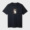 Ps By Paul Smith Dark Navy Cotton 'rabbit Stripe' Print T-shirt Blue In Blue
