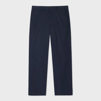 Ps By Paul Smith Dark Navy Cotton Wide-leg Chinos Blue