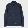 Ps By Paul Smith Dark Navy Garment-dyed Organic Cotton Work Jacket Blue In Blue