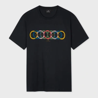 Ps By Paul Smith Mens Reg Fit T Shirt Multi Circles Blue