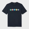 Ps By Paul Smith Dark Navy 'ps Broken Circle' Print T-shirt Blue In Blue