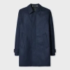 Ps By Paul Smith Dark Navy Wool-blend Check Coat Blue In Blue
