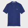 Ps By Paul Smith Dark Royal Blue Organic Cotton Zebra Polo Shirt In Blue