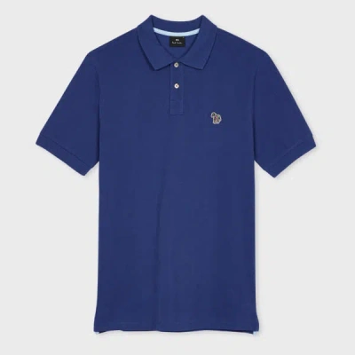 Ps By Paul Smith Dark Royal Blue Organic Cotton Zebra Polo Shirt