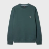 Ps By Paul Smith Dark Teal Organic Cotton Zebra Logo Sweatshirt Green In Green