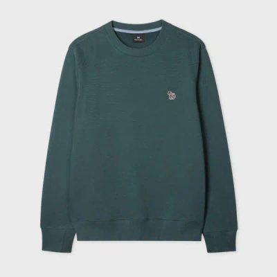 Ps By Paul Smith Dark Teal Organic Cotton Zebra Logo Sweatshirt Green