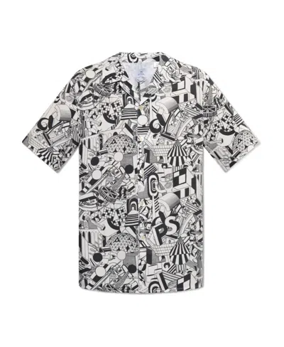 Ps By Paul Smith Doodle-print Shirt In Gray
