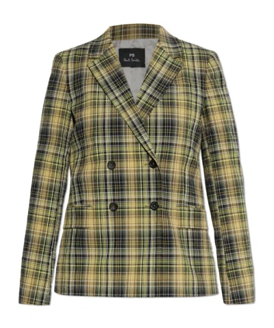 Ps By Paul Smith Double-breasted Blazer In Green