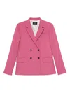 Ps By Paul Smith Double-breasted Wool Blazer In Pink