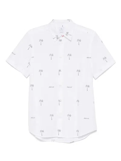 Ps By Paul Smith Dream Palm Tree Shirt In White