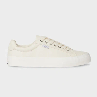PS BY PAUL SMITH ECRU CANVAS 'AMOS' TRAINERS WHITE