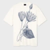 Ps By Paul Smith Ecru 'half Tone Floral' Print T-shirt White In White