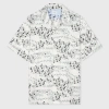 Ps By Paul Smith Ecru 'jasmine' Print Short-sleeve Shirt White In White