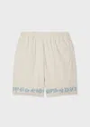 Ps By Paul Smith Ecru Lyocell-cotton Floral Trim Shorts White