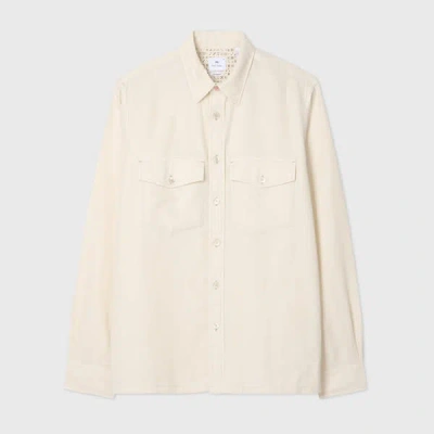 Ps By Paul Smith Ecru Lyocell-cotton Patch-pocket Shirt White