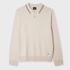 Ps By Paul Smith Ecru Merino Wool Knitted Polo Shirt White