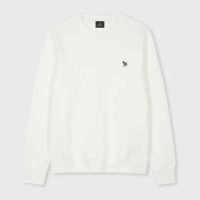 Ps By Paul Smith Ecru Organic Cotton 'zebra' Badge Sweatshirt White