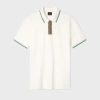 Ps By Paul Smith Ecru Polo Shirt With Stripe Tipping White In White