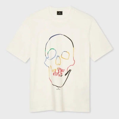 PS BY PAUL SMITH ECRU 'SKULL' PRINT T-SHIRT WHITE