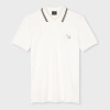 Ps By Paul Smith Ecru Stretch-cotton 'broad Stripe Zebra' Polo Shirt White In White
