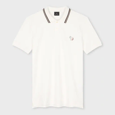 Ps By Paul Smith Ecru Stretch-cotton 'broad Stripe Zebra' Polo Shirt White
