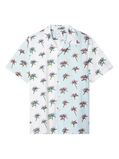 PS BY PAUL SMITH EDELWEISS-PRINT TWO-TONE SHIRT