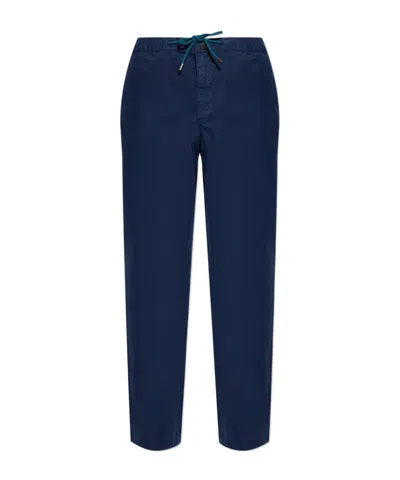 Ps By Paul Smith Elastic Waist Casual Pants In Blue