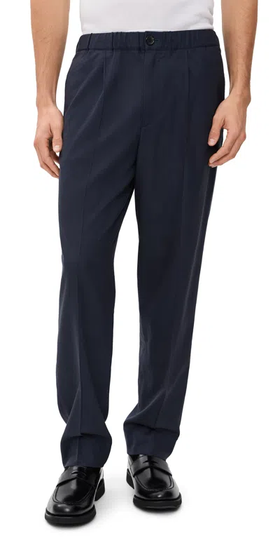 Ps By Paul Smith Elasticated Waist Trousers Dark Navy In Blue