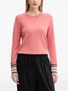 Ps By Paul Smith Embellished-cuff Sweater In Pink