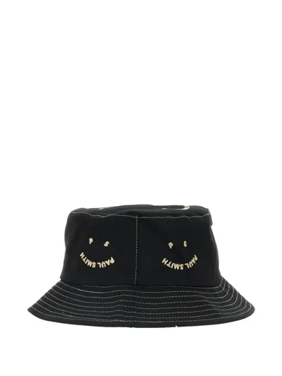 Ps By Paul Smith Embroidered Bucket Hat In Black